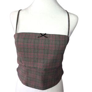 Wild Fable Brown and Green Bustier Camisole Crop Top